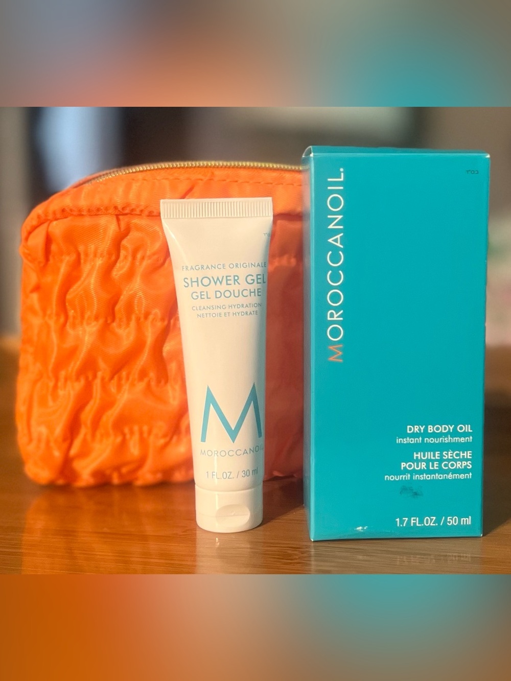 MoroccanOil Dry Body Oil w/Shower Gel and Travel Pouch